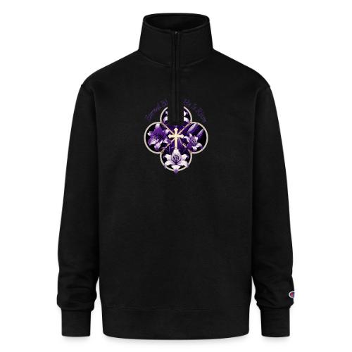 Easter Eternal Bloom Lily Crown T Shirt, Gift - Champion Unisex 1/4 Zip Pullover Sweatshirt