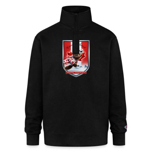 Canada Beaver Ascent T-Shirt, Canadian Pride Gift - Champion Unisex 1/4 Zip Pullover Sweatshirt