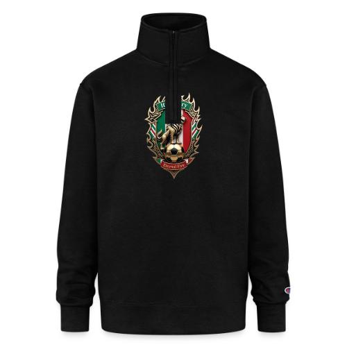 Italy Wolf Fury T-Shirt, Italian Flag Pride Gift - Champion Unisex 1/4 Zip Pullover Sweatshirt
