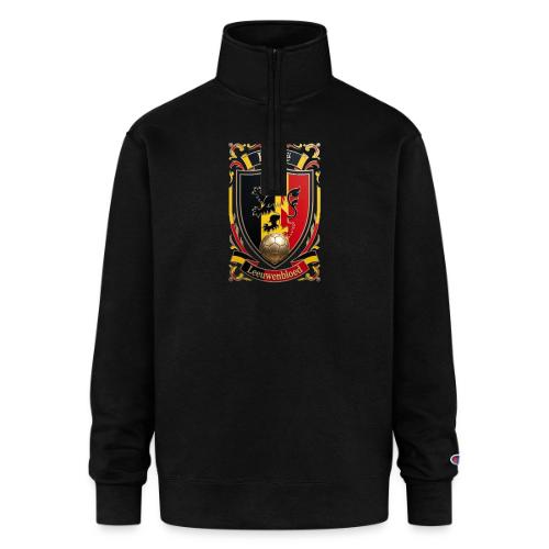 Belgium Lion Crest T-Shirt, Belgian Flag Gift - Champion Unisex 1/4 Zip Pullover Sweatshirt