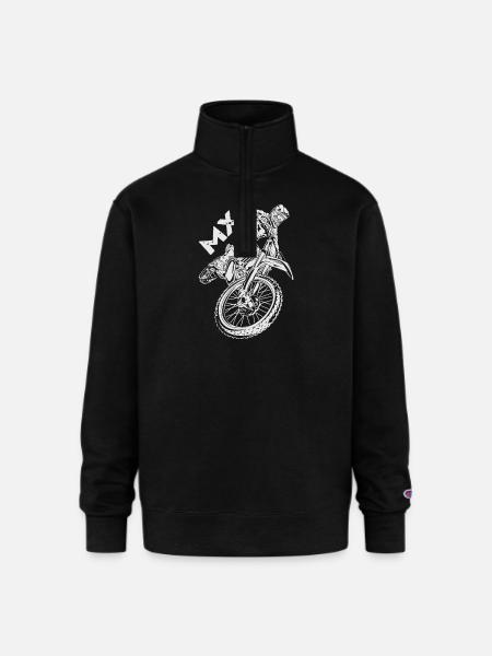 Motocross MX Rider - Champion Unisex 1/4 Zip Pullover Sweatshirt - black