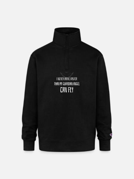 Guardian Angel - Champion Unisex 1/4 Zip Pullover Sweatshirt - black