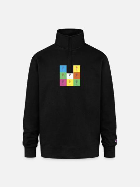 Microphone design - Champion Unisex 1/4 Zip Pullover Sweatshirt - black