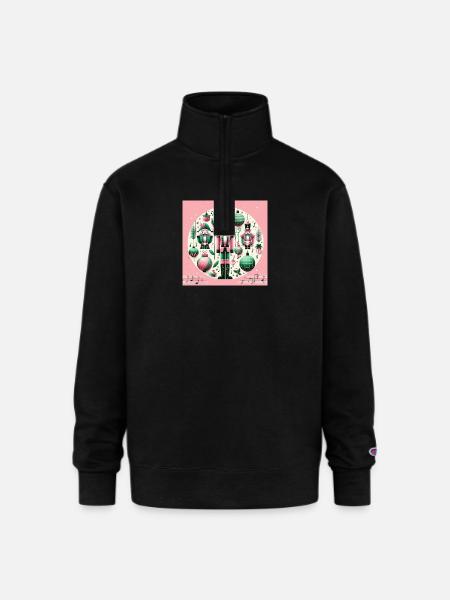 Pastel Nutcracker Holiday Medley - Champion Unisex 1/4 Zip Pullover Sweatshirt - black