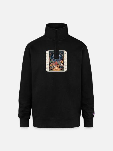 Kindness Celebrates Family Bonding - Champion Unisex 1/4 Zip Pullover Sweatshirt - black