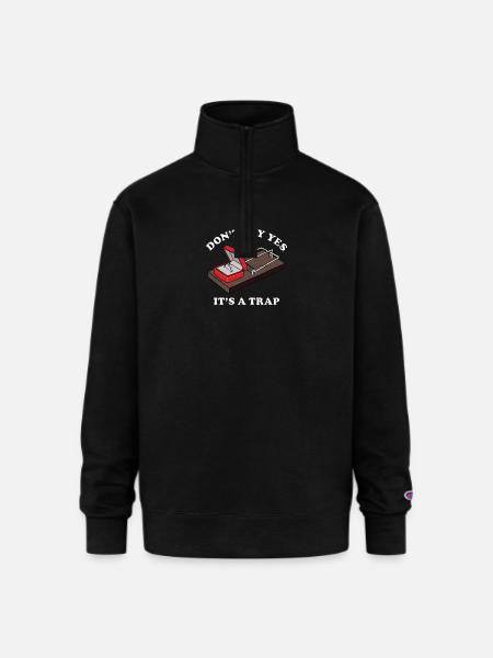 It's a Trap - Champion Unisex 1/4 Zip Pullover Sweatshirt - black