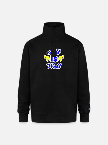 All Is Well - Champion Unisex 1/4 Zip Pullover Sweatshirt - black
