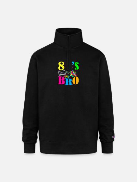 80s bro - Champion Unisex 1/4 Zip Pullover Sweatshirt - black