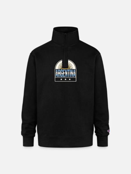 Argentina Suncrest Logo - Champion Unisex 1/4 Zip Pullover Sweatshirt - black