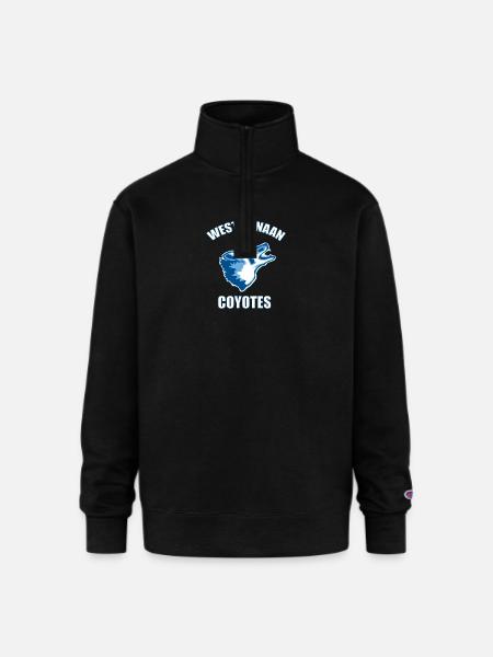 West Canaan Coyotes - Champion Unisex 1/4 Zip Pullover Sweatshirt - black