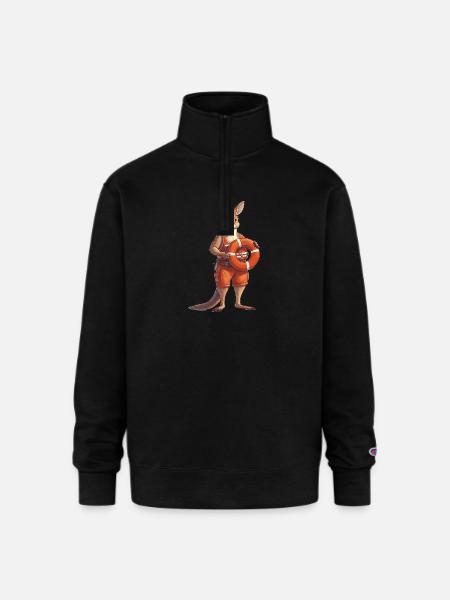 Lifeguard Kangaroo on Duty - Champion Unisex 1/4 Zip Pullover Sweatshirt - black