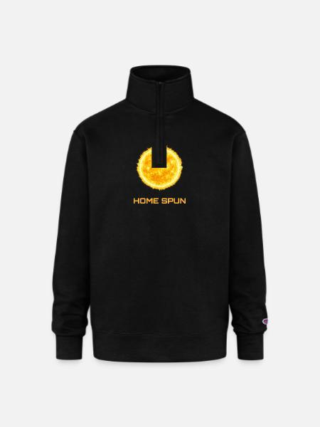 Sunburst Home Spun Solar T-shirt - Champion Unisex 1/4 Zip Pullover Sweatshirt - black