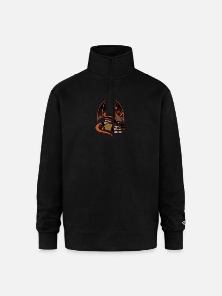 Dragon Reading Magic Dungeon - Champion Unisex 1/4 Zip Pullover Sweatshirt - black