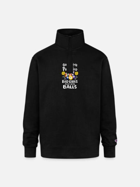 Pool Billiard Player Girls - Champion Unisex 1/4 Zip Pullover Sweatshirt - black