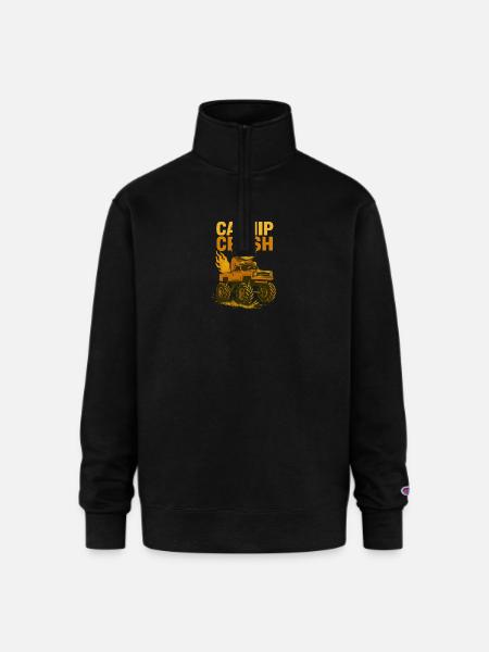 Cool Cat Monstertruck - Champion Unisex 1/4 Zip Pullover Sweatshirt - black