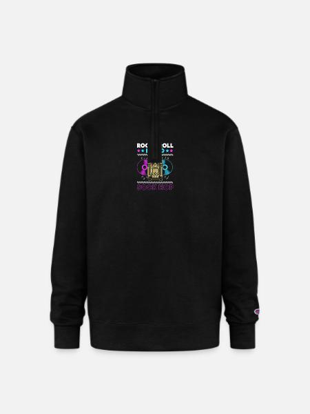 Music 50s Retro Sock Hop - Champion Unisex 1/4 Zip Pullover Sweatshirt - black