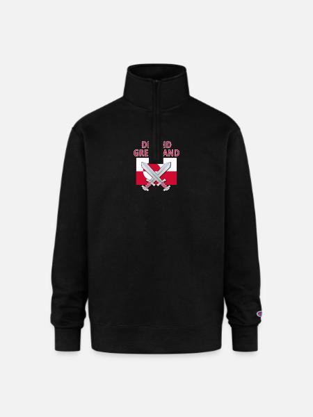 DEFEND GREENLAND - Champion Unisex 1/4 Zip Pullover Sweatshirt - black