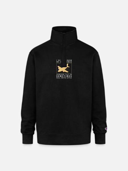 RC Plane Pilot Remote Control - Champion Unisex 1/4 Zip Pullover Sweatshirt - black