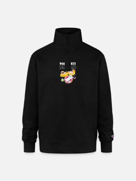 Kids Pool Party Squad Animals Birthday - Champion Unisex 1/4 Zip Pullover Sweatshirt - black