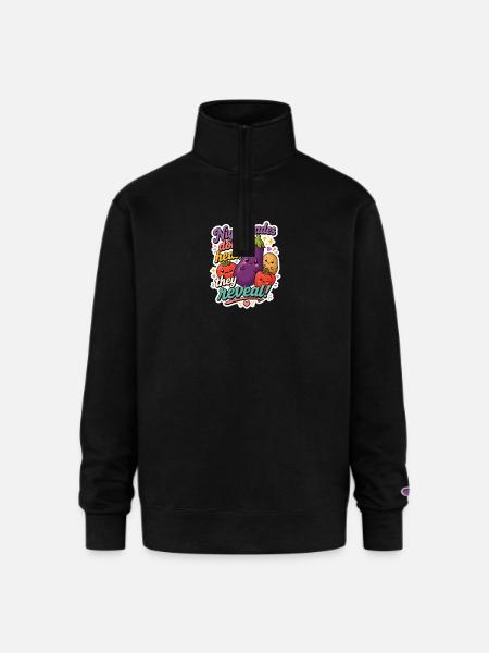 Nightshades Dont Heal They Reveal - Champion Unisex 1/4 Zip Pullover Sweatshirt - black