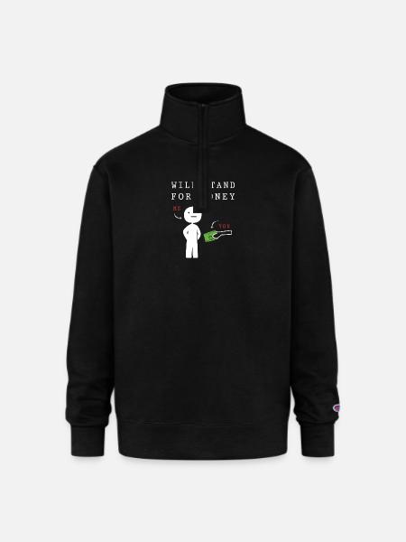 Money Meme Millennial Humor - Champion Unisex 1/4 Zip Pullover Sweatshirt - black