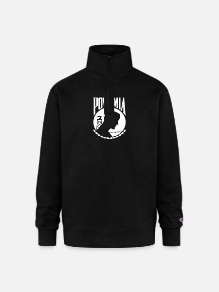 POW MIA Never Forget - Champion Unisex 1/4 Zip Pullover Sweatshirt - black