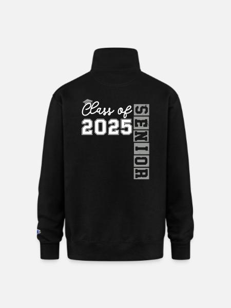 Class Of 2025 Senior  - Champion Unisex 1/4 Zip Pullover Sweatshirt - black