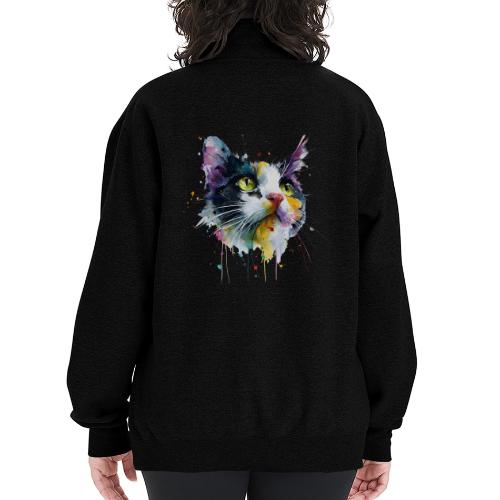 Cat: Painted Purr Expression - Champion Unisex 1/4 Zip Pullover Sweatshirt