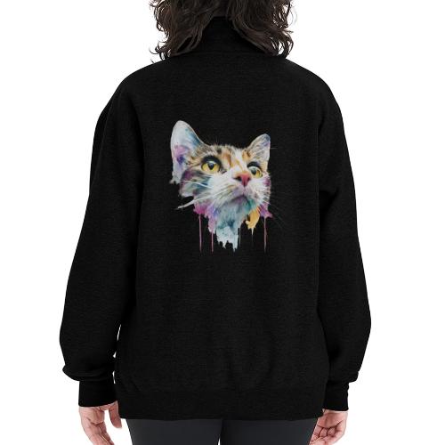 Chromatic Cat Splash - Champion Unisex 1/4 Zip Pullover Sweatshirt