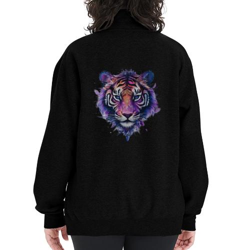 Mystic Violet Tiger - Champion Unisex 1/4 Zip Pullover Sweatshirt
