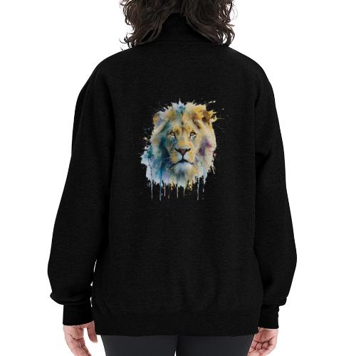 Splash-Art Lion Face - Champion Unisex 1/4 Zip Pullover Sweatshirt