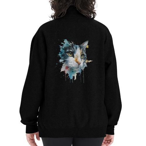 Watercolor cat face - Champion Unisex 1/4 Zip Pullover Sweatshirt