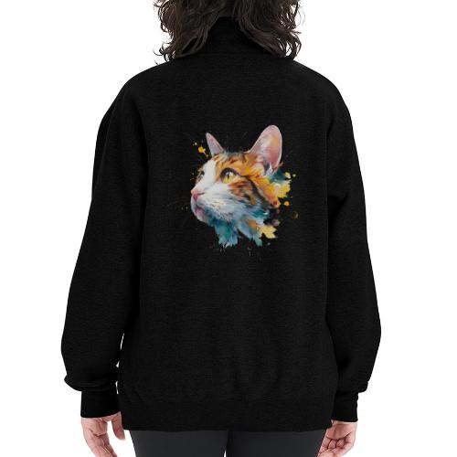 Cat: Feline Ink Burst - Champion Unisex 1/4 Zip Pullover Sweatshirt