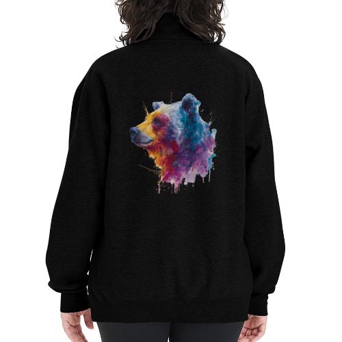 Watercolor Bear Portrait - Champion Unisex 1/4 Zip Pullover Sweatshirt