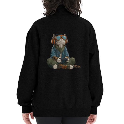Cat: Purrfect Player - Champion Unisex 1/4 Zip Pullover Sweatshirt