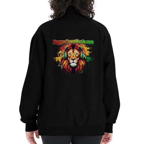 Reggae lion head music vibrant rasta dj art tee - Champion Unisex 1/4 Zip Pullover Sweatshirt