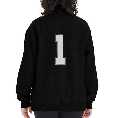 White Number 1 – Varsity Font - Champion Unisex 1/4 Zip Pullover Sweatshirt