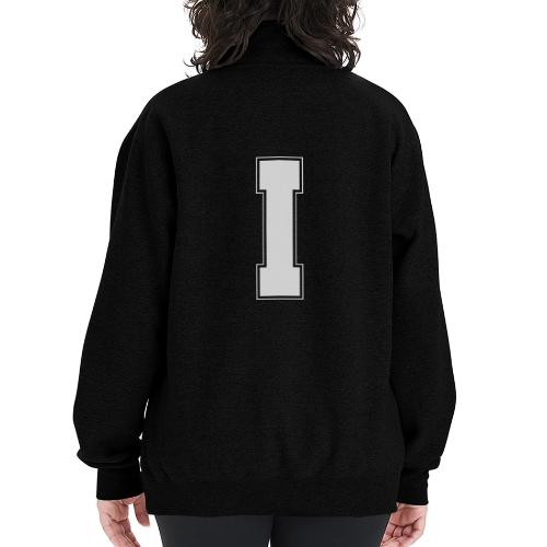 White Letter I – Varsity Alphabet Monogram - Champion Unisex 1/4 Zip Pullover Sweatshirt