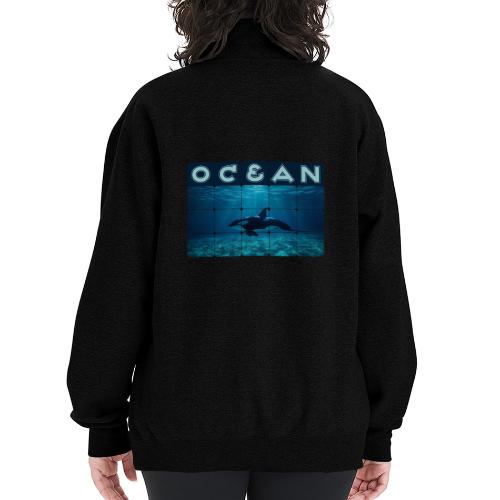 Ocean: Orca in Motion - Champion Unisex 1/4 Zip Pullover Sweatshirt
