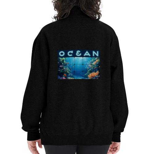 Ocean: Tropical Drift - Champion Unisex 1/4 Zip Pullover Sweatshirt