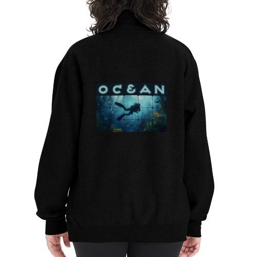 Ocean: Beneath the Blue - Champion Unisex 1/4 Zip Pullover Sweatshirt