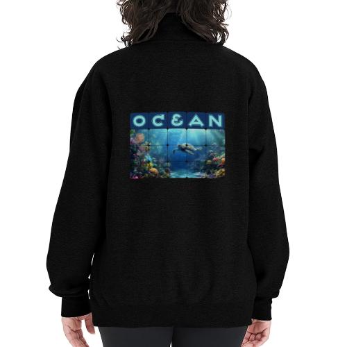 Ocean: Turtle Drift - Champion Unisex 1/4 Zip Pullover Sweatshirt
