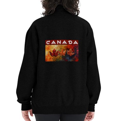 Painted Canada Leaves - Champion Unisex 1/4 Zip Pullover Sweatshirt