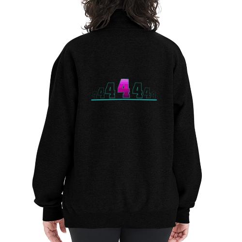 Number 4 in Magenta: Varsity Font - Champion Unisex 1/4 Zip Pullover Sweatshirt