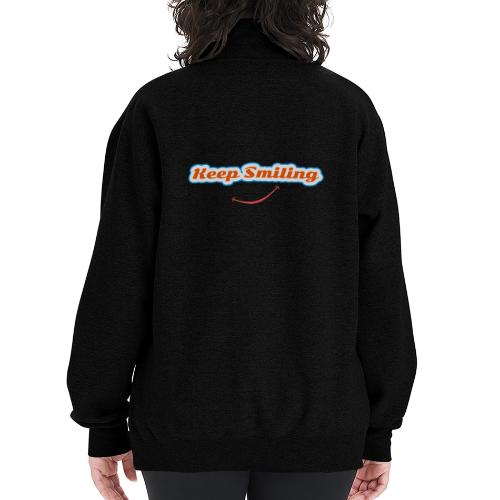 Keep Smiling Positive Vibes Graphic - Champion Unisex 1/4 Zip Pullover Sweatshirt