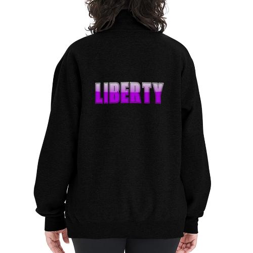 Liberty Typography Graphic Design - Champion Unisex 1/4 Zip Pullover Sweatshirt