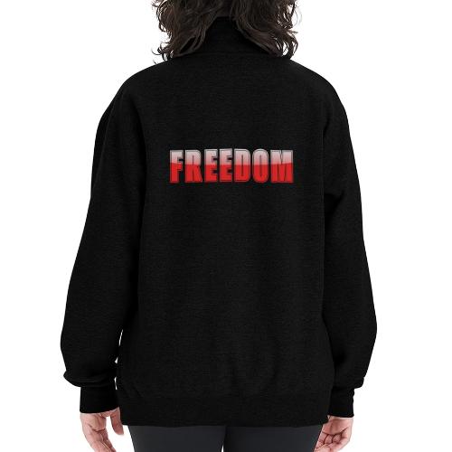Freedom Typography Design - Champion Unisex 1/4 Zip Pullover Sweatshirt