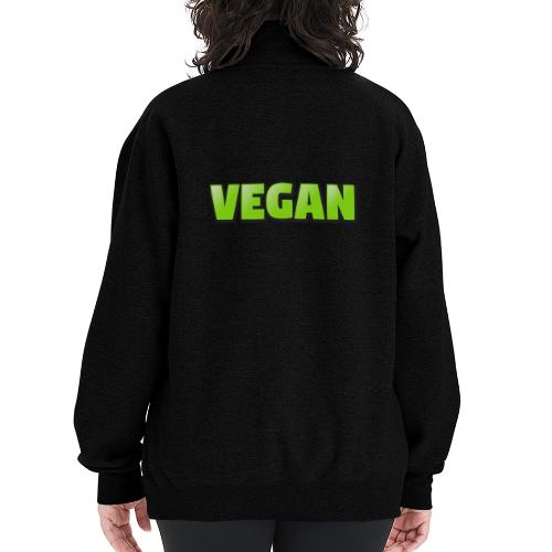 Vegan Bold Green Typography Design - Champion Unisex 1/4 Zip Pullover Sweatshirt