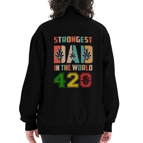 Chucklesome 420 Dad Loves Herb Weed Marijuana - Champion Unisex 1/4 Zip Pullover Sweatshirt