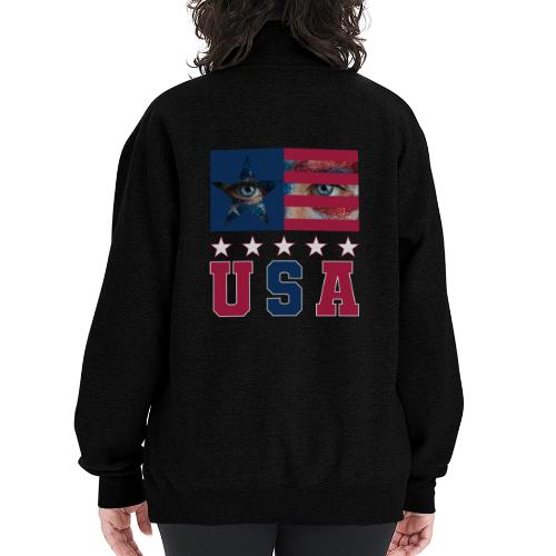 Stars and Vision USA - Champion Unisex 1/4 Zip Pullover Sweatshirt